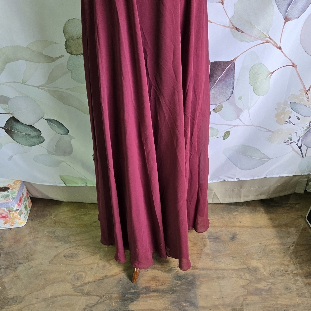 DB STUDIO | Spaghetti Strap Full Skirt Dress in Wine sz 6 - Picture 4 of 12